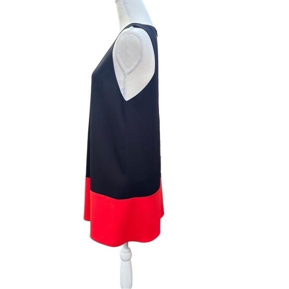 Alice + Olivia Color Block Black and Red Sleeveless Shift Dress Size Medium - Picture 3 of 9